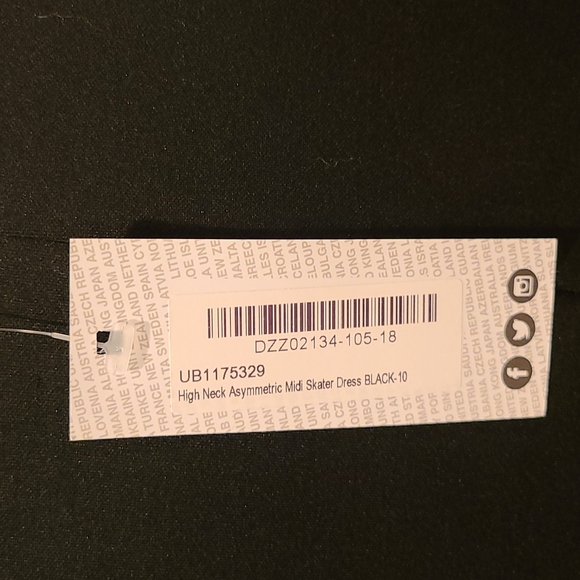 High Neck Asymmetric Midi Skater Dress - Picture 8 of 9